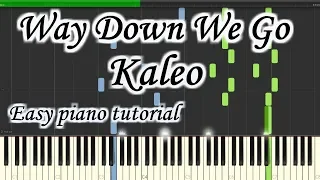 Way Down We Go - Kaleo - Very easy and simple piano tutorial synthesia  cover planetcover