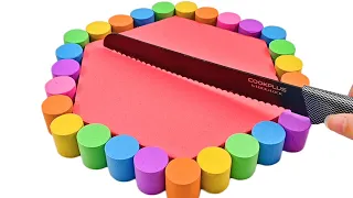 Satisfying Video l Making Kinetic Sand Rainbow Hexagonal Cake Cutting ASMR | Zic Zic