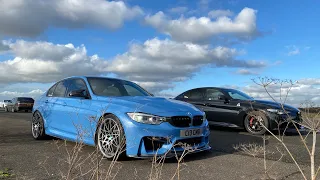 BMW M3 COMP VS ALFA ROMEO GIULIA QUADRIFOGLIO DRAG RACE - THE WALKAROUND BEFORE THE RACE 🏁