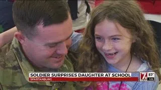 Spartanburg soldier surprises daughter at school after 9 months overseas