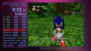 Sonic Adventure 2: Battle Hero story speedrun 39:39.77 (28:29.56 IGT)