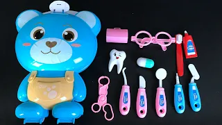 12 minutes unboxing blue bear doctor set !Cute toy unboxing ASMR(no music)#迷你小医生玩具套装！医師のおもちゃセット開梱#3
