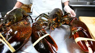 New York Food - GIANT FRIED LOBSTERS WITH EGGS Park Asia Brooklyn Seafood NYC