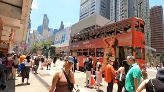 🇭🇰Hong Kong Johnston Road Wan Chai 4K Walking Tour 2023