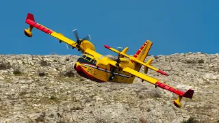 EPIC! Canadair CL-415 Water Bomber Close-up Action - Croatian Air Force
