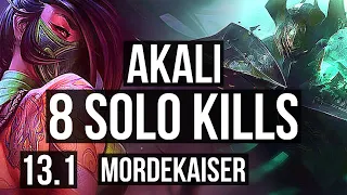 AKALI vs MORDEKAISER (TOP) | 12/1/3, 8 solo kills, 1000+ games, 1.1M mastery | EUW Diamond | 13.1