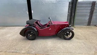 Austin 7 Ruby With a Chris Gould IMP conversion hood down.