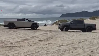 Tesla Cybertruck stuck in dunes