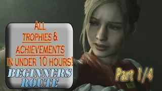 RESIDENT EVIL 2 REmake (PS4) 100% Walkthrough all trophies / achievements under 10 hours PART 1 / 4