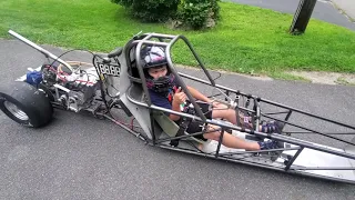 Hudson jr. dragster driveway test