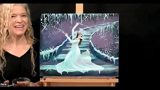 Learn How to Draw and Paint with Acrylics "ICE QUEEN"- Paint and Sip at Home - Step by Step Tutorial