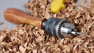 How to Make a Very Simple Hand Drill Using Drill Chuck for Woodturners
