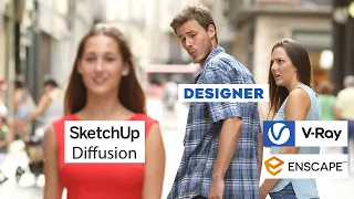 SketchUp Diffusion vs. V-Ray & Enscape. Can SketchUp Diffusion Replace Render Engines?