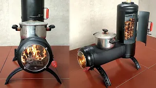 How to make a wood stove, Grill, and fireplace at home / The most amazing new model 2023