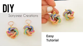 Penelope Earrings || How to Make Beaded earrings || Herringbone Earrings with beads