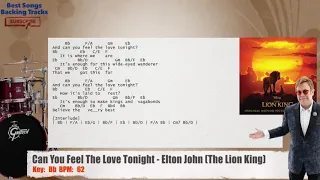 🥁 Can You Feel The Love Tonight - Elton John (The Lion King) Drums Backing Track with chords/lyrics