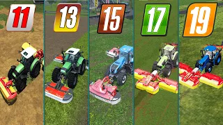 Farming Simulator 11 vs 13 vs 15 vs 17 vs 19 : MOWER & WINDROWER & LOADING WAGON TECHNOLOGY! #1