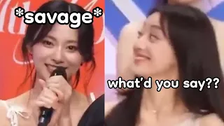 tzuyu being *accidentally savage* to jihyo in music show interview