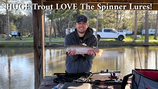 HUGE Trout LOVE To Hit Spinner Lures! - Limiting Out On Rainbow Trout