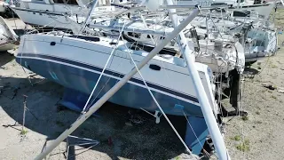 Aftermath of hurricane Ian at safe cove marina Inc. in Port Charlotte Florida￼