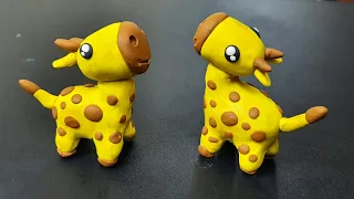 How to Make a Clay Giraffe, Giraffe clay modelling for kids Clay Giraffe making Make Clay Animals