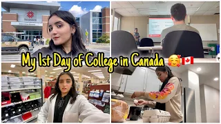 My First Day of College in 🇨🇦🥺||Tyari + Cooking Vlog😁 || International Student Vlog