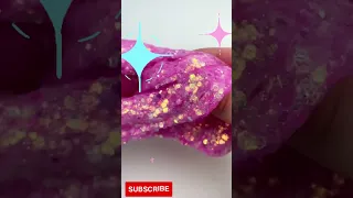 "Sparkling Pink and Gold Glitter Slime - Satisfying ASMR Video"