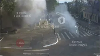 Imagini cu atacul armat asupra sediului unui minister din Tiraspol/Transnistria.