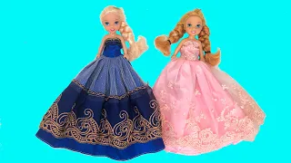 Elsa and Anna toddlers- new dress at the boutique