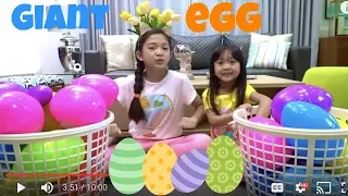 Giant Egg Hunt Challenge with Kaycee and Rachel