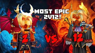 Most epic 2vs12 in blockman go with Asad bg!!!-music: Fainted #bedwars