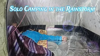 SOLO CAMPING - SLEEPING IN A VERY COMFORTABLE TENT DURING A RAINSTORM⚡