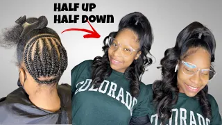 How To: Do A Sleek Half Up Half Down Hair Style | Kim K Inspired | Easy Tutorial For Beginners