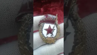 Боевой знак ГВАРДИЯ .Образца 1942 года .Без Бахромы на знамени