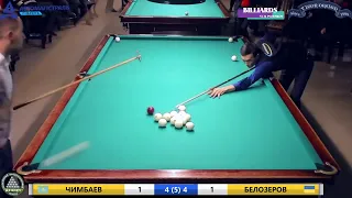 КО - 21. KZT vs UKR, Чимбаев - Белозеров, (decider frame). Бильярд (московская пирамида). Billiards.