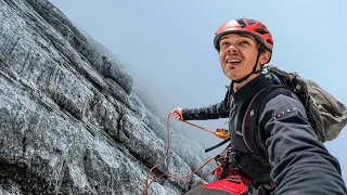 Rope SOLO Climbing Journey In Tough Weather