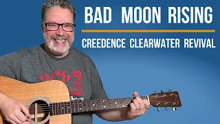 EASY Guitar Lesson: How to play Bad Moon Rising - Beginner's Guide