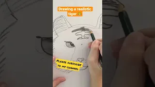 Drawing a realistic tiger head 🐅 🐯