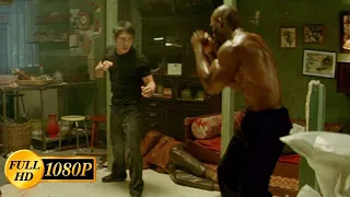 Jet Li fights a huge jock, but a man with a machine gun gets in their way / Kiss of the Dragon