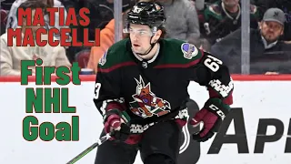 Matias Maccelli #63 (Arizona Coyotes) first NHL goal Mar 5, 2022