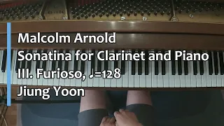 Piano Part- Malcolm Arnold, Sonatina for Clarinet and Piano, III. Furioso, ♩= 128