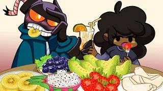 Whitty X Carol challenges super fruit - Friday Night Funkin' Animation Mukbang