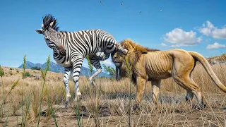 Zebra KILLS Lion with Two Kicks in Red Dead Redemption 2 PC 4K