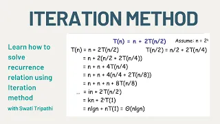 Iteration Method To Solve Recurrence Relation (Data Structure and Algorithms)