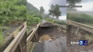 Heavy rain causes flooding, road damage on Maui