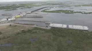 Drone video shows closed flood gates in New Orleans ahead of Tropical Storm Barry