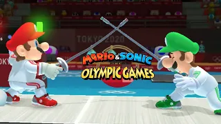 Mario & Sonic At The Olympic Games Tokyo 2020 : Fencing ( Gameplay ) Mario VS CPU ( Hard ) Switch