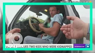 Watch: Man stopped by deputy after allegedly stealing truck with kids inside