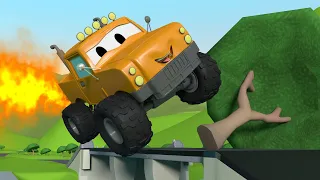Поезд Трой -  Малыш Том чинит сломанный мост! - Автомобильный Город 🚄 детский мультфильм