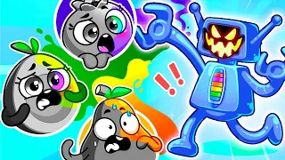 OH NO! CHA CHA CHA ROBOT STOLE MY COLORS! 🔫🌈 Colors For Kids Cartoon by Pit&Penny Learn and Grow!